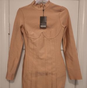 High Neck Bandage Harness Mini Dress